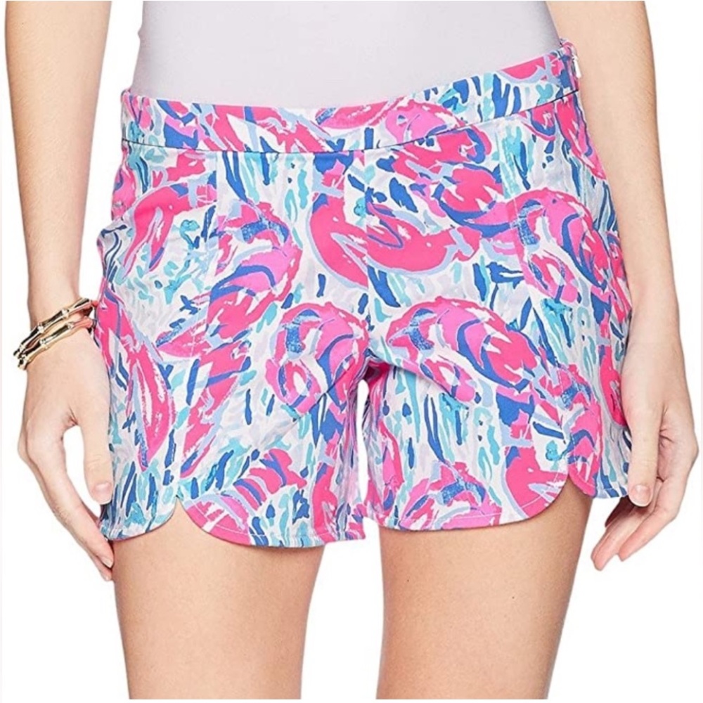 LIKE NEW 🌺 Lilly Pulitzer Hazelle Stretch Short Cosmic Coral Cracked Up Size 0